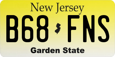 NJ license plate B68FNS