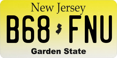 NJ license plate B68FNU