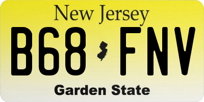 NJ license plate B68FNV
