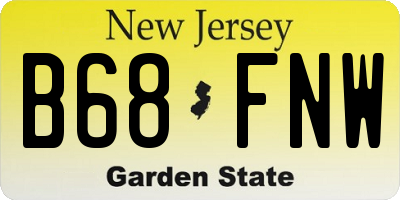 NJ license plate B68FNW