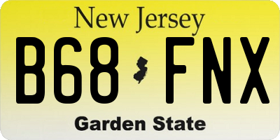 NJ license plate B68FNX