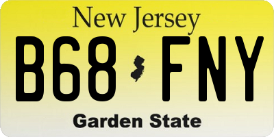 NJ license plate B68FNY