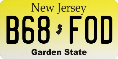 NJ license plate B68FOD