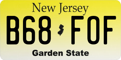NJ license plate B68FOF