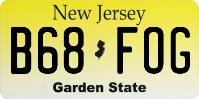 NJ license plate B68FOG