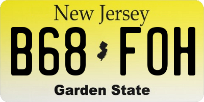 NJ license plate B68FOH
