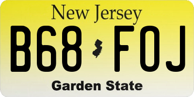 NJ license plate B68FOJ