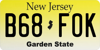 NJ license plate B68FOK