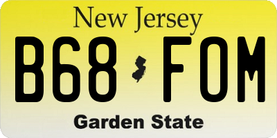 NJ license plate B68FOM