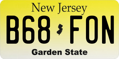 NJ license plate B68FON
