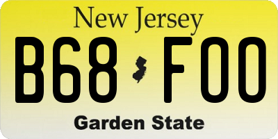 NJ license plate B68FOO