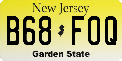 NJ license plate B68FOQ