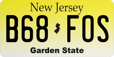 NJ license plate B68FOS