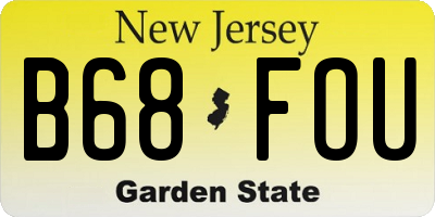 NJ license plate B68FOU