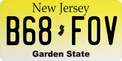 NJ license plate B68FOV