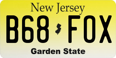 NJ license plate B68FOX
