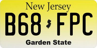 NJ license plate B68FPC