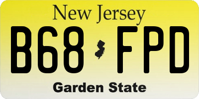 NJ license plate B68FPD