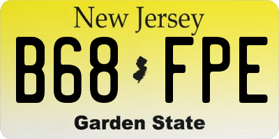 NJ license plate B68FPE