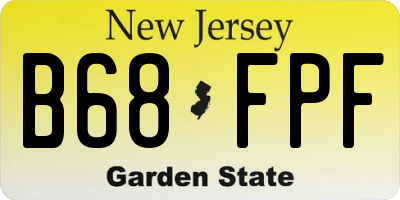 NJ license plate B68FPF