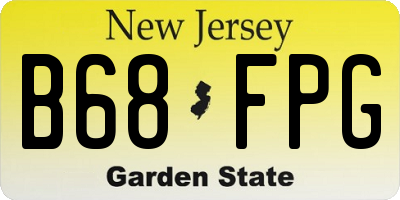 NJ license plate B68FPG