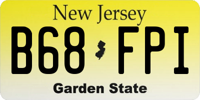 NJ license plate B68FPI