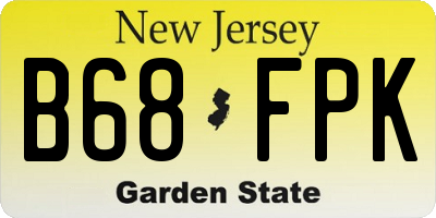 NJ license plate B68FPK