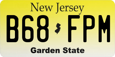 NJ license plate B68FPM