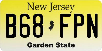 NJ license plate B68FPN