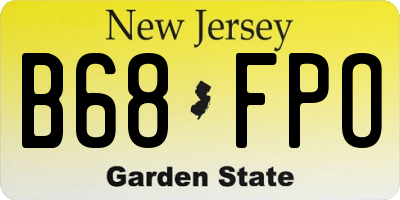 NJ license plate B68FPO