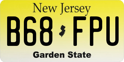 NJ license plate B68FPU