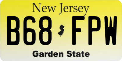 NJ license plate B68FPW