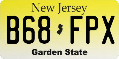 NJ license plate B68FPX
