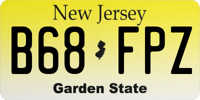 NJ license plate B68FPZ