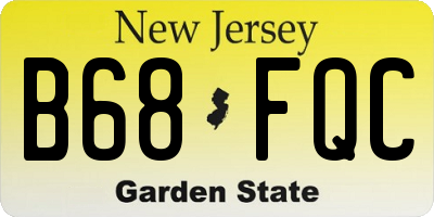 NJ license plate B68FQC