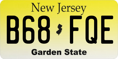 NJ license plate B68FQE