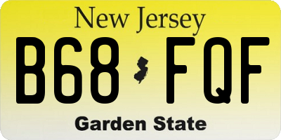 NJ license plate B68FQF