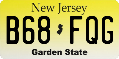 NJ license plate B68FQG