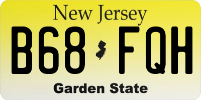 NJ license plate B68FQH