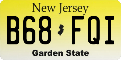 NJ license plate B68FQI