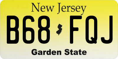 NJ license plate B68FQJ