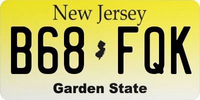 NJ license plate B68FQK