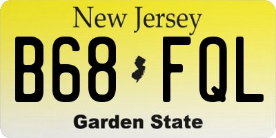 NJ license plate B68FQL