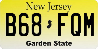 NJ license plate B68FQM