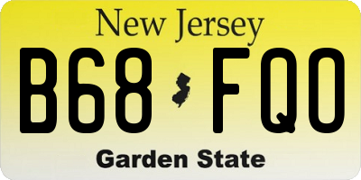 NJ license plate B68FQO