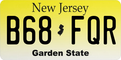 NJ license plate B68FQR