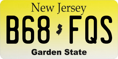 NJ license plate B68FQS