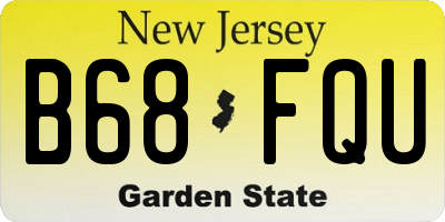 NJ license plate B68FQU