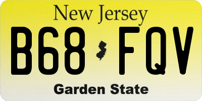 NJ license plate B68FQV