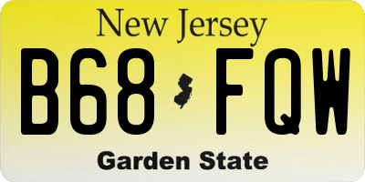 NJ license plate B68FQW